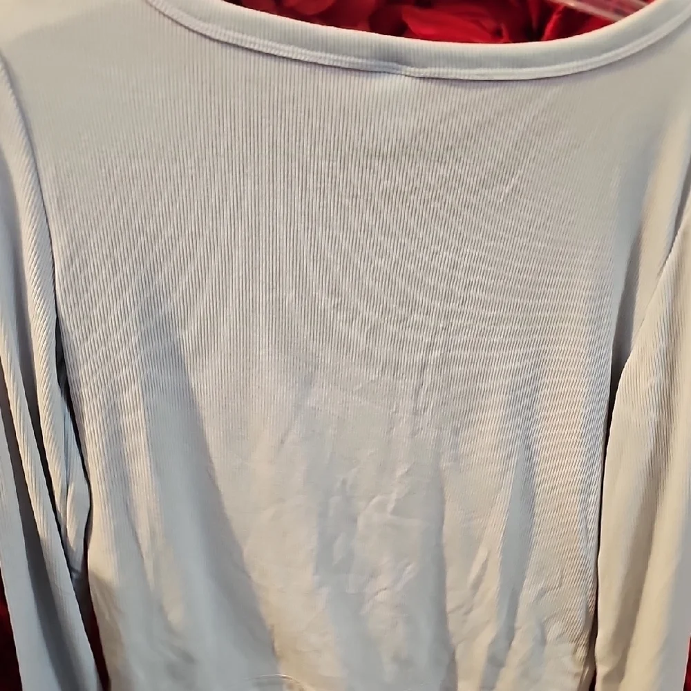 Old Navy NWT Girls Light Blue Ribbed Long Sleeve Top Size 10/12